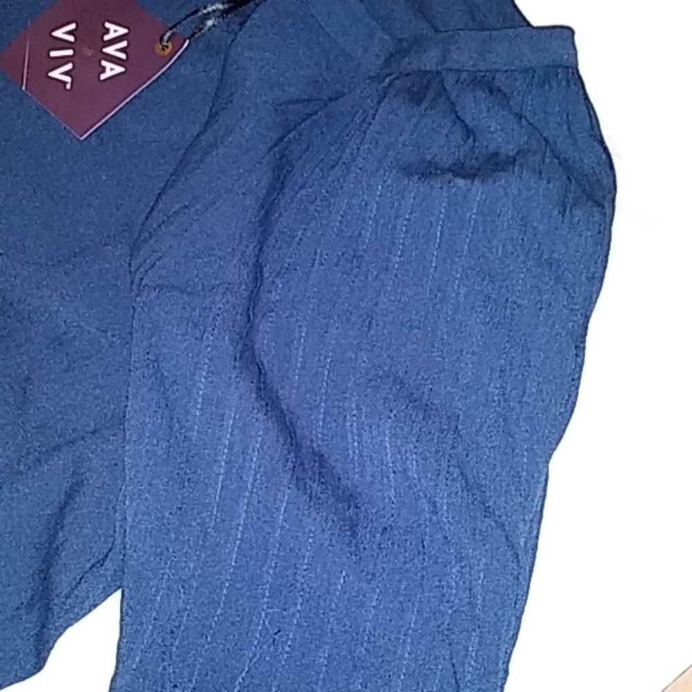 Dark blue plus size blouse - Picture 4 of 4